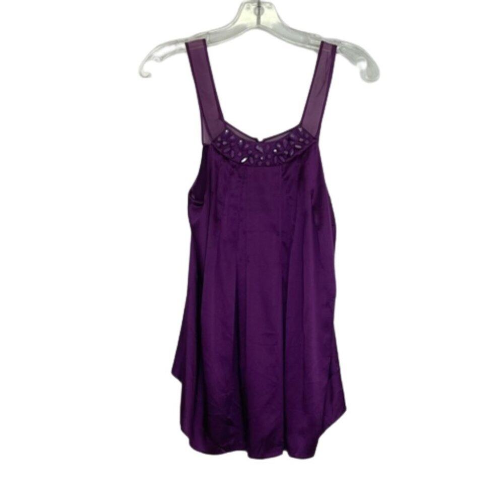 Rebecca Taylor cami  tang top with crystals purple silk size 8